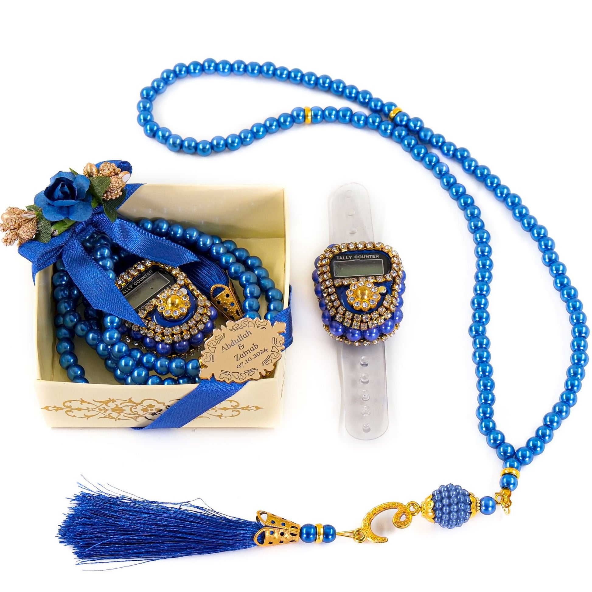 Personalized Dhikr Counter Pearl Prayer Beads Islamic Wedding Favor - Islamic Elite Favors is a handmade gift shop offering a wide variety of unique and personalized gifts for all occasions. Whether you're looking for the perfect Ramadan, Eid, Hajj, wedding gift or something special for a birthday, baby shower or anniversary, we have something for everyone. High quality, made with love.