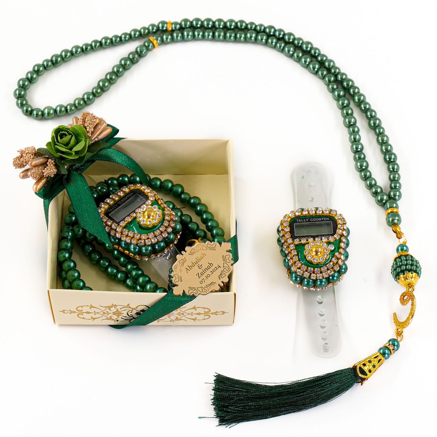 Personalized Dhikr Counter Pearl Prayer Beads Islamic Wedding Favor - Islamic Elite Favors is a handmade gift shop offering a wide variety of unique and personalized gifts for all occasions. Whether you're looking for the perfect Ramadan, Eid, Hajj, wedding gift or something special for a birthday, baby shower or anniversary, we have something for everyone. High quality, made with love.