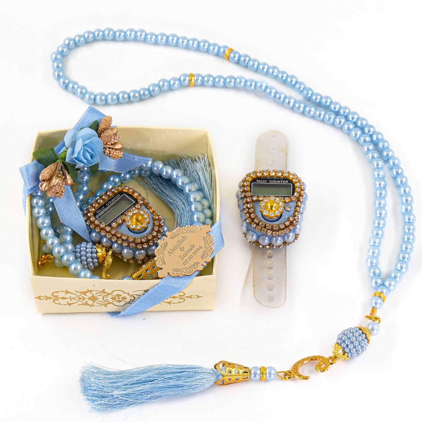 Personalized Dhikr Counter Pearl Prayer Beads Islamic Wedding Favor - Islamic Elite Favors is a handmade gift shop offering a wide variety of unique and personalized gifts for all occasions. Whether you're looking for the perfect Ramadan, Eid, Hajj, wedding gift or something special for a birthday, baby shower or anniversary, we have something for everyone. High quality, made with love.