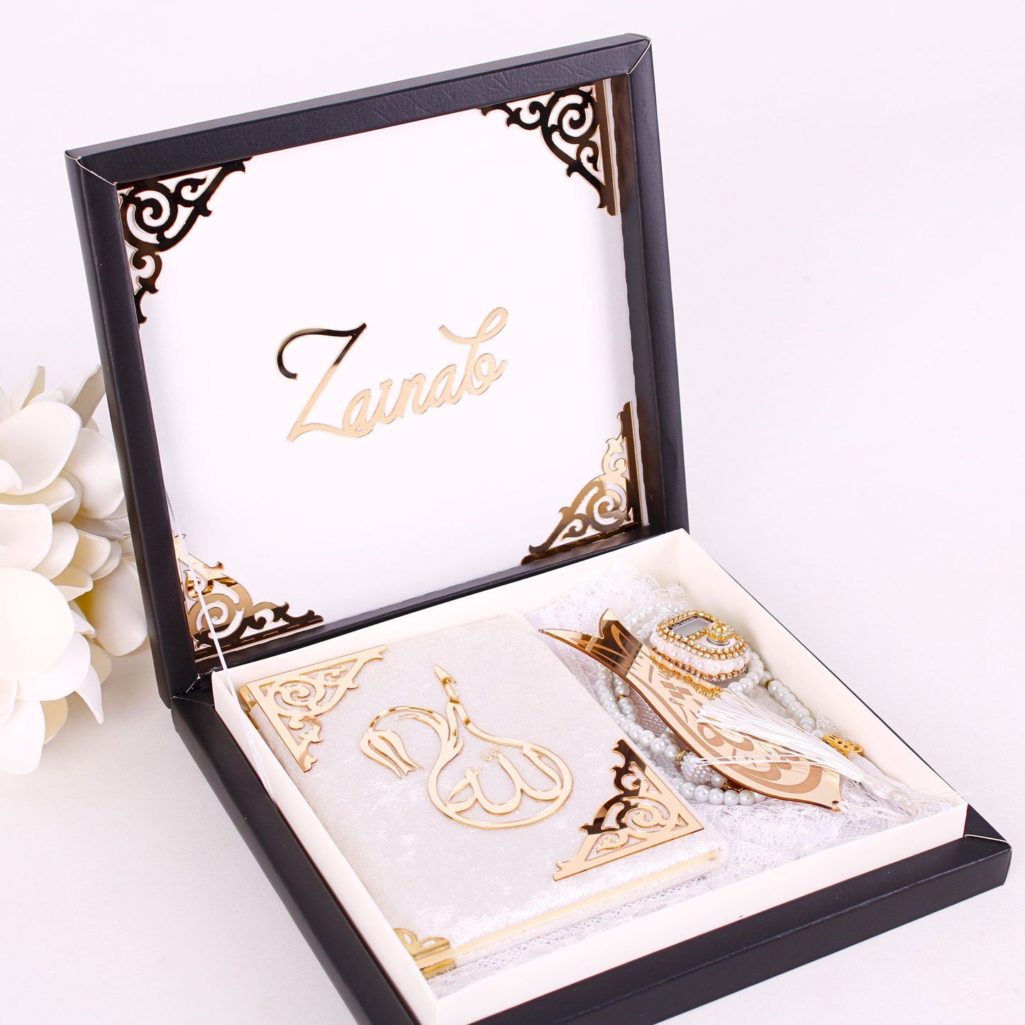 Personalized Islam Gift Set Dua Book Hijab Dhikrmatic Tasbeeh Bookmark - Islamic Elite Favors is a handmade gift shop offering a wide variety of unique and personalized gifts for all occasions. Whether you're looking for the perfect Ramadan, Eid, Hajj, wedding gift or something special for a birthday, baby shower or anniversary, we have something for everyone. High quality, made with love.