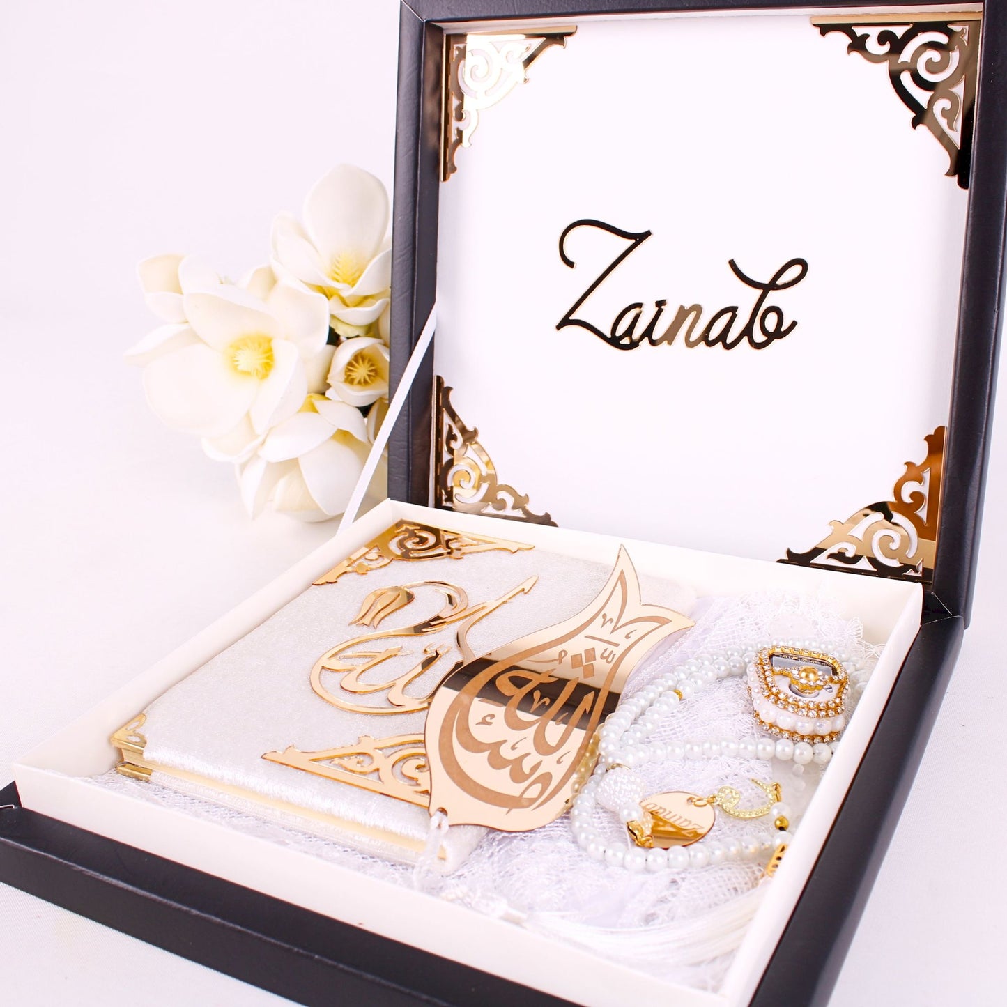Personalized Islam Gift Set Dua Book Hijab Dhikrmatic Tasbeeh Bookmark - Islamic Elite Favors is a handmade gift shop offering a wide variety of unique and personalized gifts for all occasions. Whether you're looking for the perfect Ramadan, Eid, Hajj, wedding gift or something special for a birthday, baby shower or anniversary, we have something for everyone. High quality, made with love.