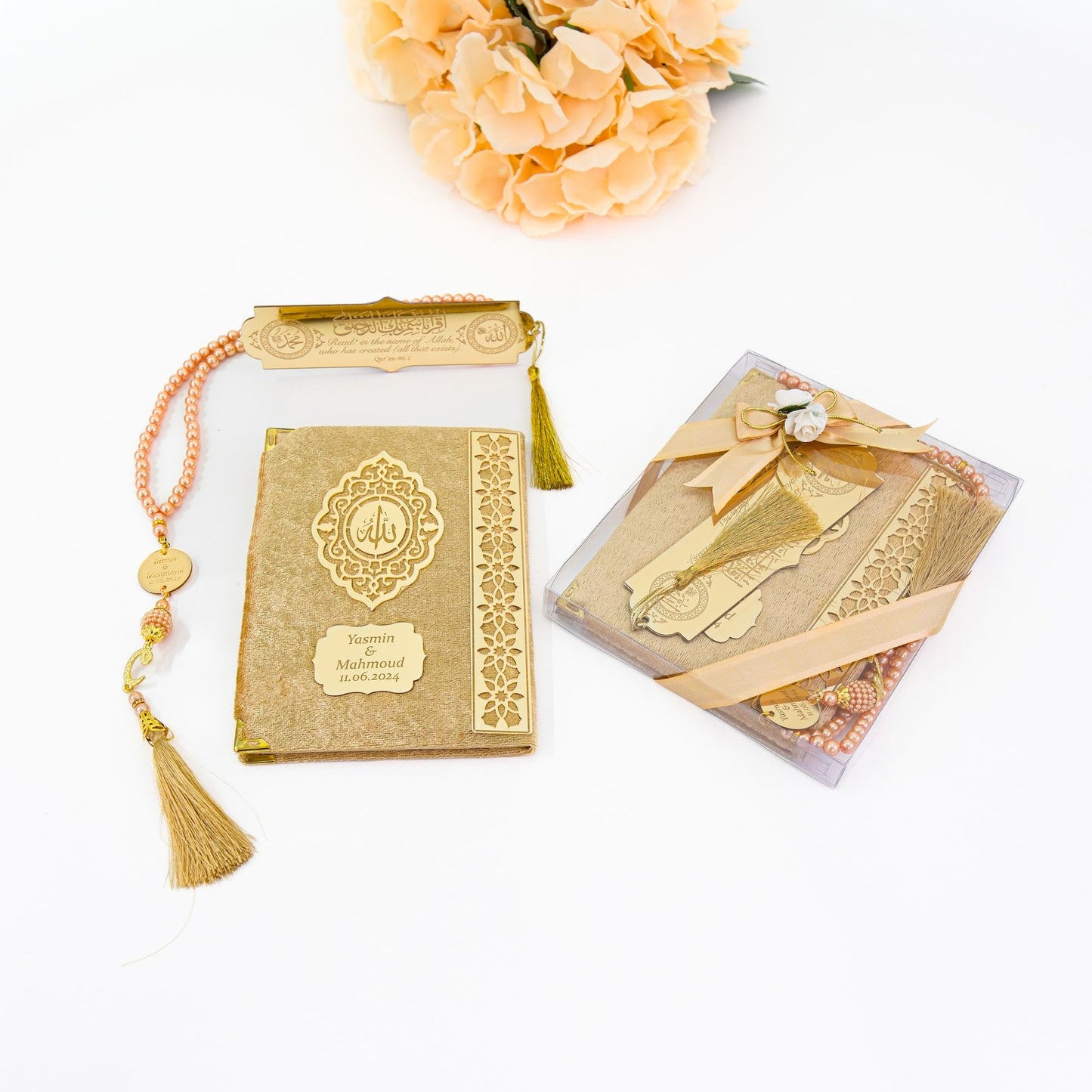 Personalized Velvet Dua Book Bookmark Tasbeeh Muslim Wedding Gift Set - Islamic Elite Favors is a handmade gift shop offering a wide variety of unique and personalized gifts for all occasions. Whether you're looking for the perfect Ramadan, Eid, Hajj, wedding gift or something special for a birthday, baby shower or anniversary, we have something for everyone. High quality, made with love.