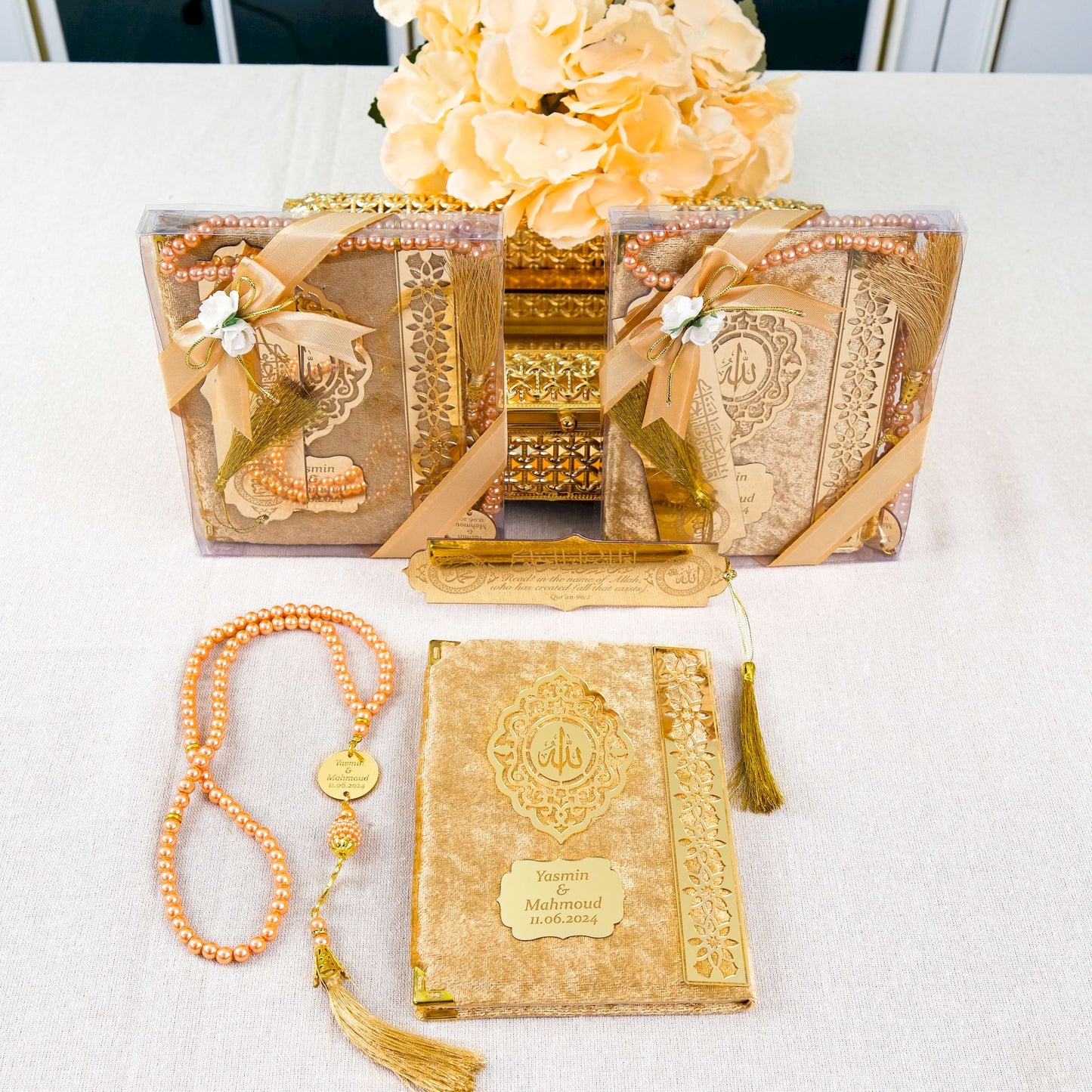 Personalized Velvet Dua Book Bookmark Tasbeeh Muslim Wedding Gift Set - Islamic Elite Favors is a handmade gift shop offering a wide variety of unique and personalized gifts for all occasions. Whether you're looking for the perfect Ramadan, Eid, Hajj, wedding gift or something special for a birthday, baby shower or anniversary, we have something for everyone. High quality, made with love.