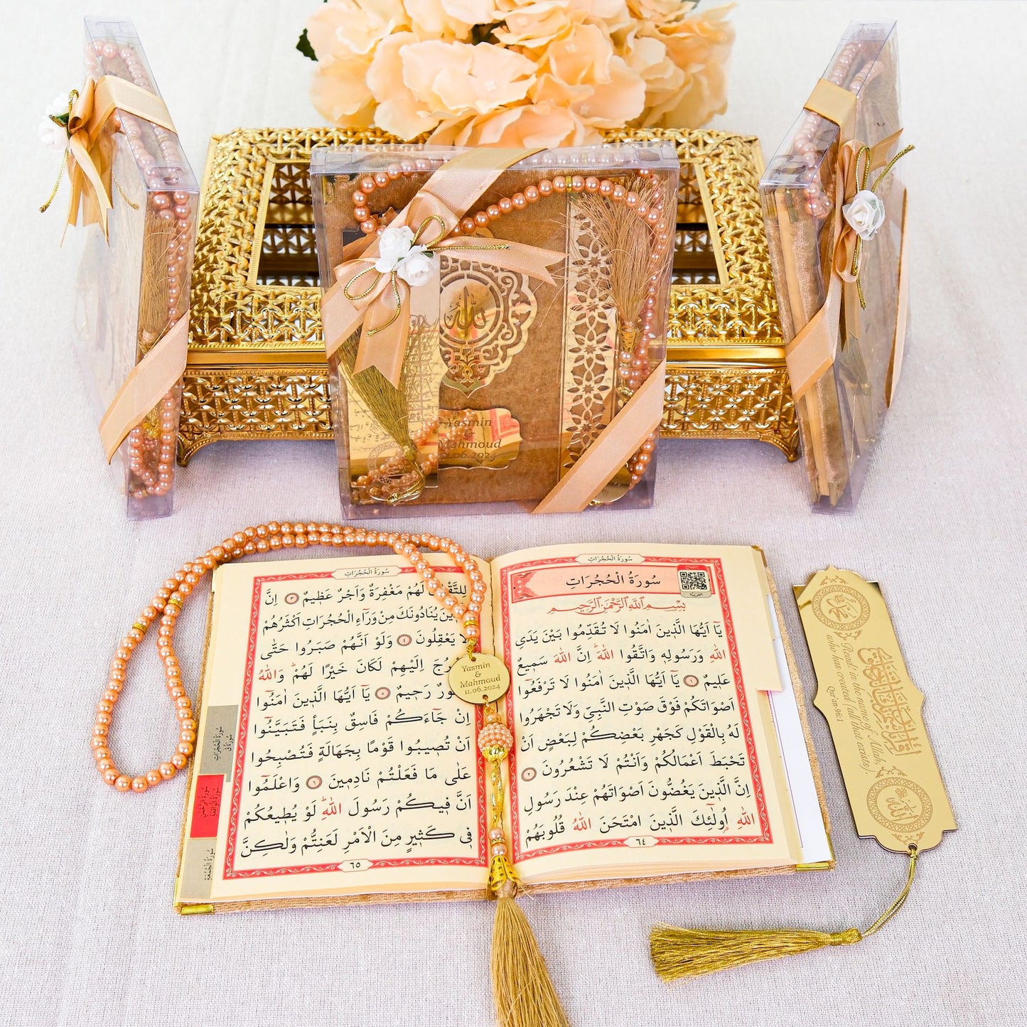 Personalized Velvet Dua Book Bookmark Tasbeeh Muslim Wedding Gift Set - Islamic Elite Favors is a handmade gift shop offering a wide variety of unique and personalized gifts for all occasions. Whether you're looking for the perfect Ramadan, Eid, Hajj, wedding gift or something special for a birthday, baby shower or anniversary, we have something for everyone. High quality, made with love.