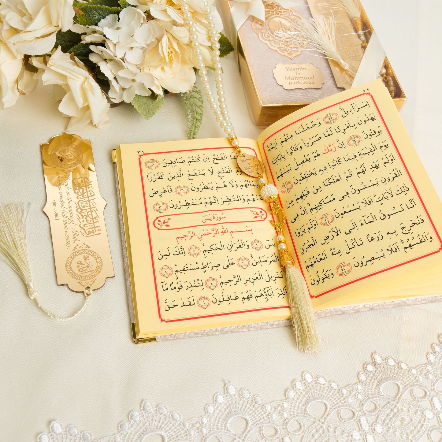 Personalized Velvet Dua Book Bookmark Tasbeeh Muslim Wedding Gift Set - Islamic Elite Favors is a handmade gift shop offering a wide variety of unique and personalized gifts for all occasions. Whether you're looking for the perfect Ramadan, Eid, Hajj, wedding gift or something special for a birthday, baby shower or anniversary, we have something for everyone. High quality, made with love.