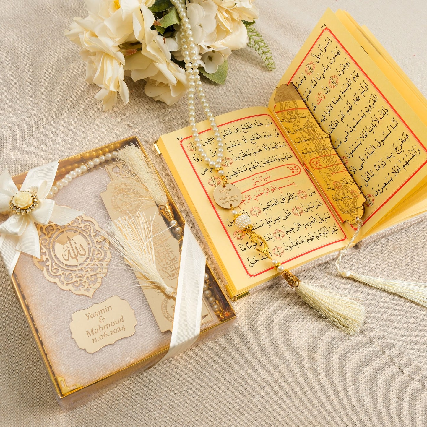 Personalized Velvet Dua Book Bookmark Tasbeeh Muslim Wedding Gift Set - Islamic Elite Favors is a handmade gift shop offering a wide variety of unique and personalized gifts for all occasions. Whether you're looking for the perfect Ramadan, Eid, Hajj, wedding gift or something special for a birthday, baby shower or anniversary, we have something for everyone. High quality, made with love.