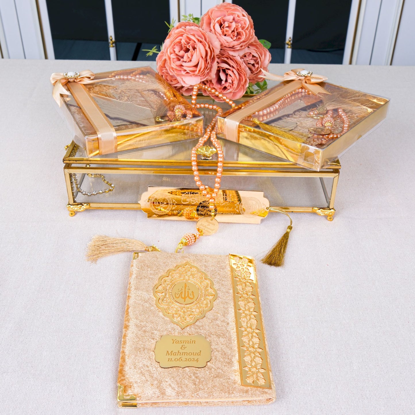 Personalized Velvet Dua Book Bookmark Tasbeeh Muslim Wedding Gift Set - Islamic Elite Favors is a handmade gift shop offering a wide variety of unique and personalized gifts for all occasions. Whether you're looking for the perfect Ramadan, Eid, Hajj, wedding gift or something special for a birthday, baby shower or anniversary, we have something for everyone. High quality, made with love.