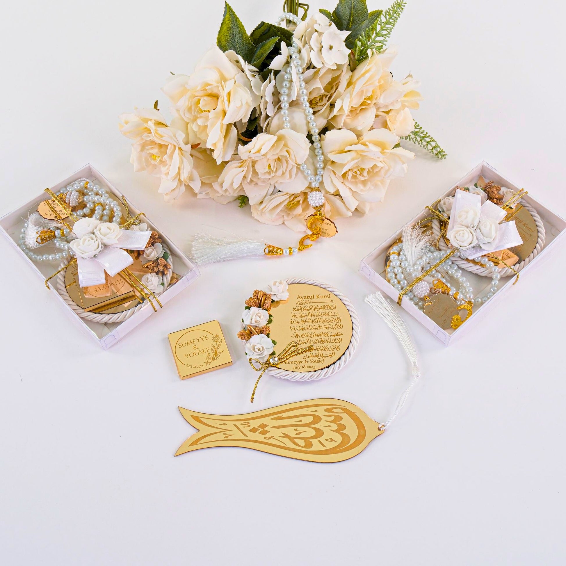 Personalized All in One Set Gift Wedding Baby Shower Eid Islam Muslim - Islamic Elite Favors is a handmade gift shop offering a wide variety of unique and personalized gifts for all occasions. Whether you're looking for the perfect Ramadan, Eid, Hajj, wedding gift or something special for a birthday, baby shower or anniversary, we have something for everyone. High quality, made with love.