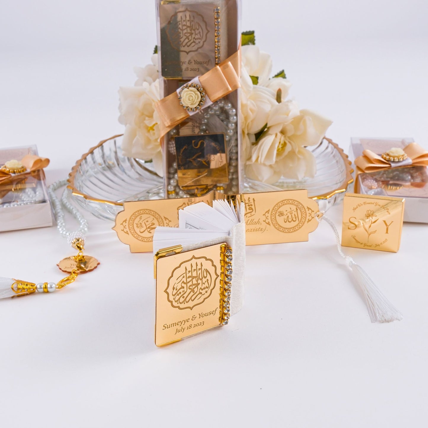 Personalized All in One Set Gift Wedding Baby Shower Eid Islam Muslim - Islamic Elite Favors is a handmade gift shop offering a wide variety of unique and personalized gifts for all occasions. Whether you're looking for the perfect Ramadan, Eid, Hajj, wedding gift or something special for a birthday, baby shower or anniversary, we have something for everyone. High quality, made with love.