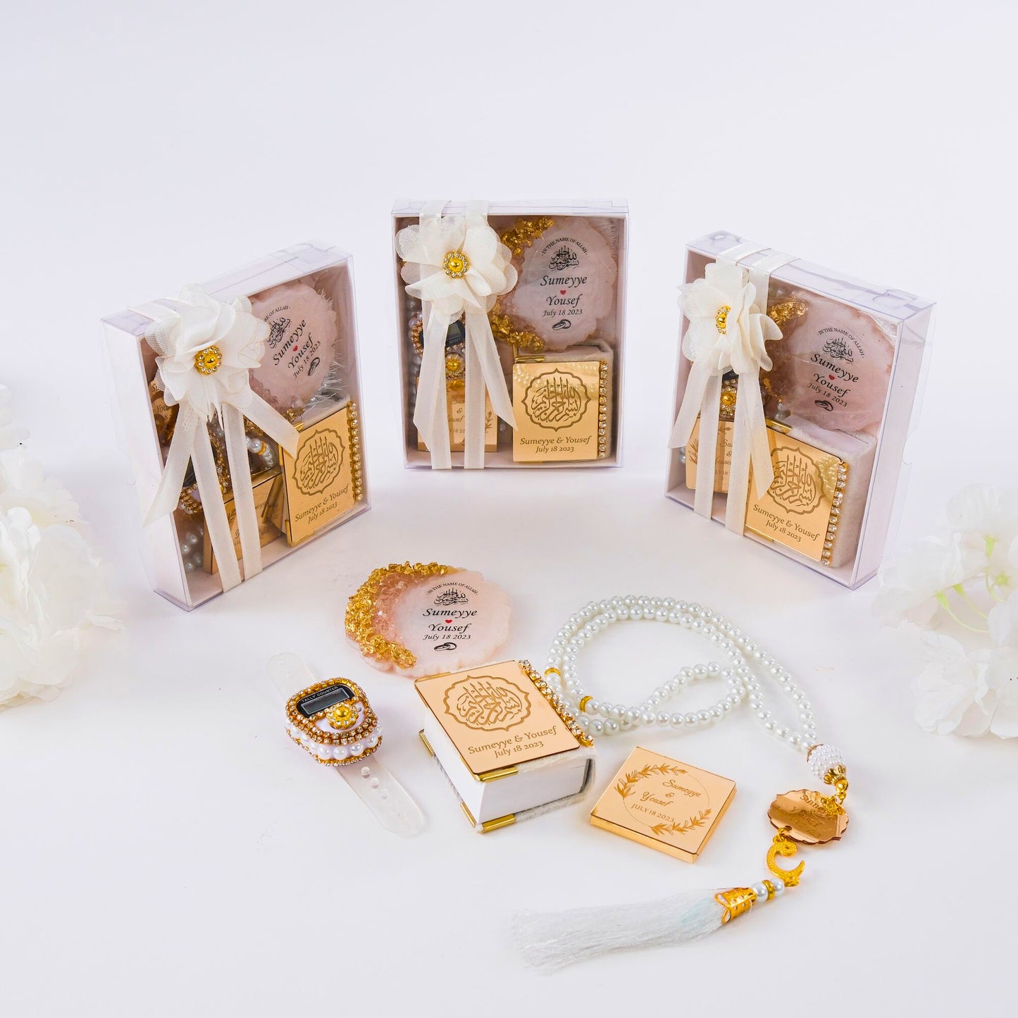 Personalized All in One Set Gift Wedding Baby Shower Eid Islam Muslim - Islamic Elite Favors is a handmade gift shop offering a wide variety of unique and personalized gifts for all occasions. Whether you're looking for the perfect Ramadan, Eid, Hajj, wedding gift or something special for a birthday, baby shower or anniversary, we have something for everyone. High quality, made with love.