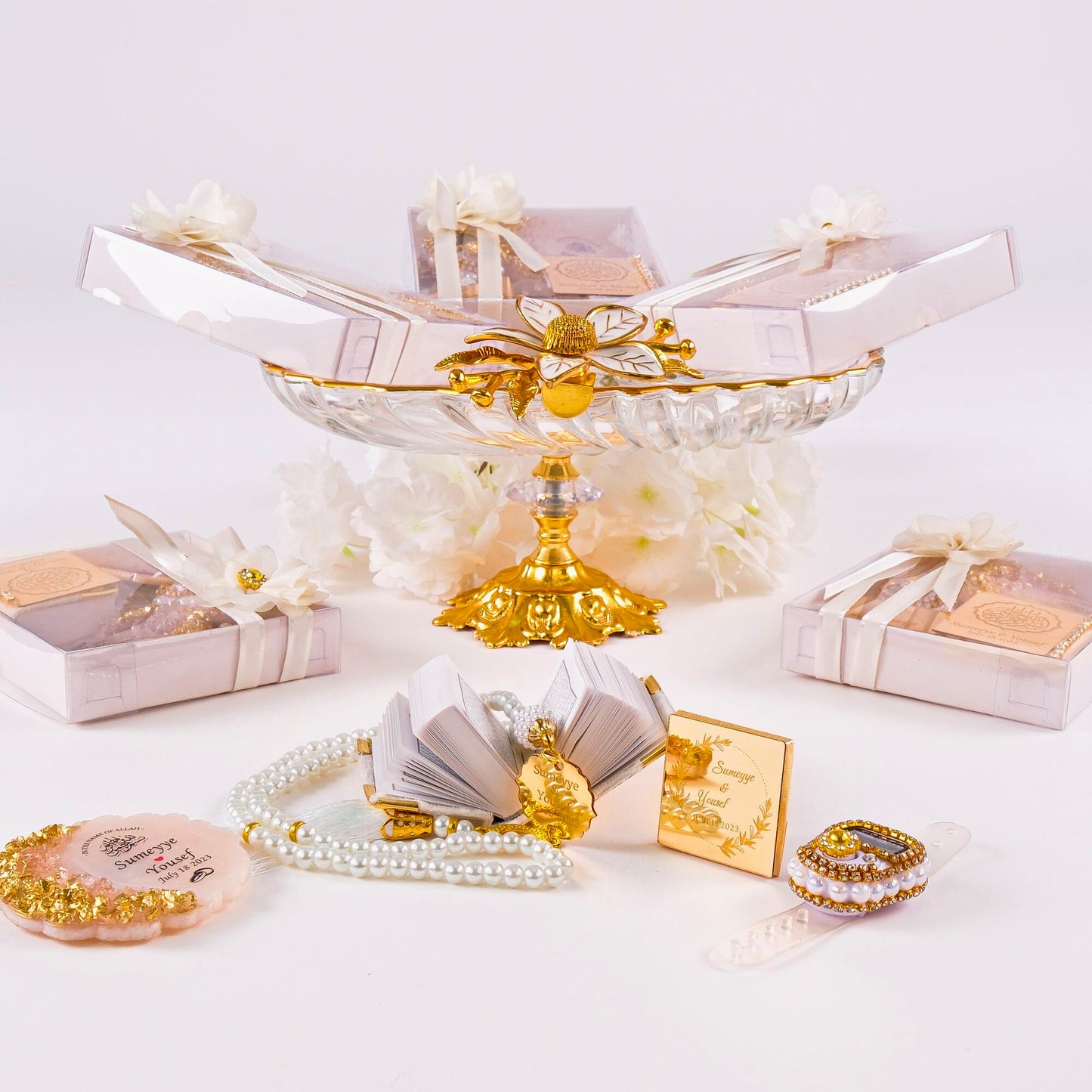 Personalized All in One Set Gift Wedding Baby Shower Eid Islam Muslim - Islamic Elite Favors is a handmade gift shop offering a wide variety of unique and personalized gifts for all occasions. Whether you're looking for the perfect Ramadan, Eid, Hajj, wedding gift or something special for a birthday, baby shower or anniversary, we have something for everyone. High quality, made with love.