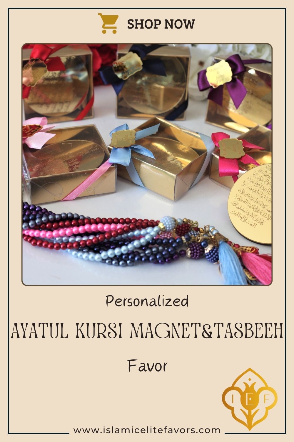 Personalized Wedding Favor Ayatul Kursi Magnet Gold Acrylic Bow Design - Islamic Elite Favors is a handmade gift shop offering a wide variety of unique and personalized gifts for all occasions. Whether you're looking for the perfect Ramadan, Eid, Hajj, wedding gift or something special for a birthday, baby shower or anniversary, we have something for everyone. High quality, made with love.