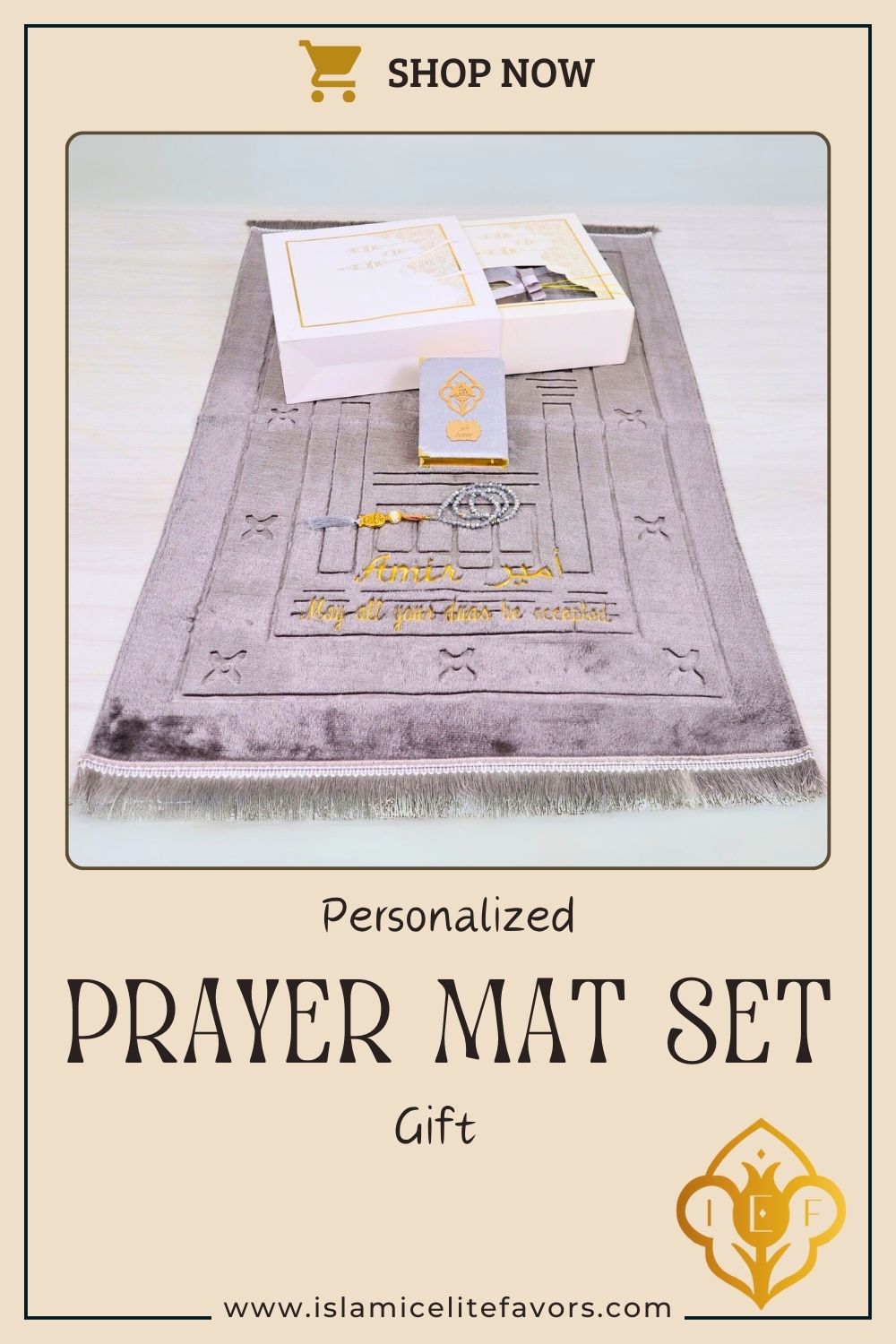 Personalized Soft Plush Prayer Mat Quran Tasbeeh Islamic Gift Set - Islamic Elite Favors is a handmade gift shop offering a wide variety of unique and personalized gifts for all occasions. Whether you're looking for the perfect Ramadan, Eid, Hajj, wedding gift or something special for a birthday, baby shower or anniversary, we have something for everyone. High quality, made with love.