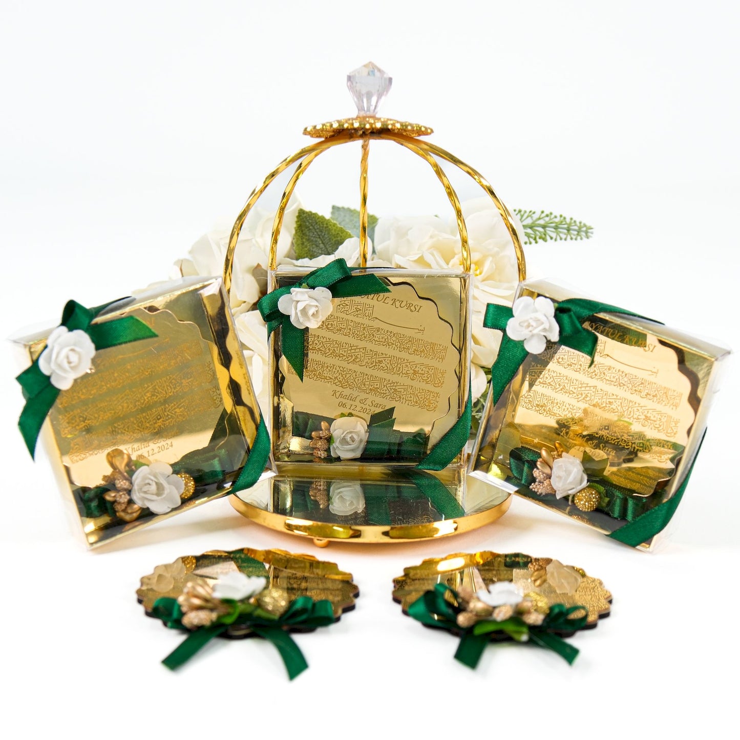 Personalized Ayatul Kursi Magnet Favor with Flower - Islamic Elite Favors is a handmade gift shop offering a wide variety of unique and personalized gifts for all occasions. Whether you're looking for the perfect Ramadan, Eid, Hajj, wedding gift or something special for a birthday, baby shower or anniversary, we have something for everyone. High quality, made with love.