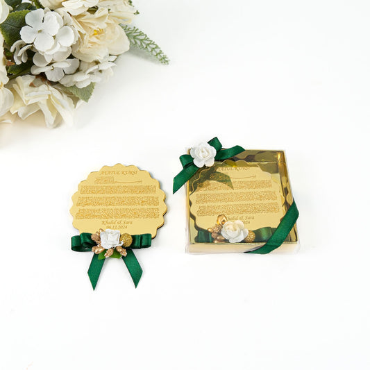 Personalized Ayatul Kursi Magnet Favor with Flower - Islamic Elite Favors is a handmade gift shop offering a wide variety of unique and personalized gifts for all occasions. Whether you're looking for the perfect Ramadan, Eid, Hajj, wedding gift or something special for a birthday, baby shower or anniversary, we have something for everyone. High quality, made with love.