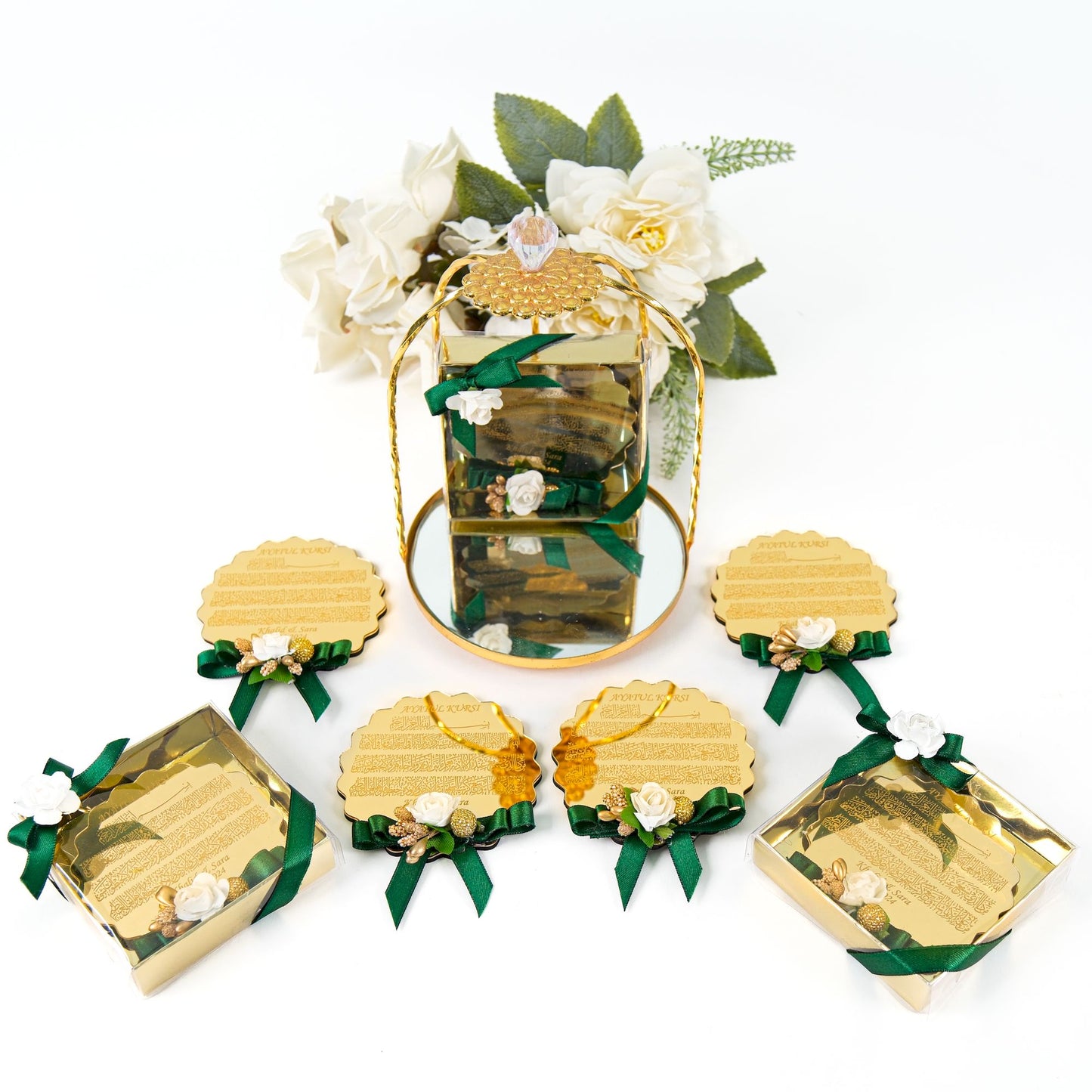 Personalized Ayatul Kursi Magnet Favor with Flower - Islamic Elite Favors is a handmade gift shop offering a wide variety of unique and personalized gifts for all occasions. Whether you're looking for the perfect Ramadan, Eid, Hajj, wedding gift or something special for a birthday, baby shower or anniversary, we have something for everyone. High quality, made with love.