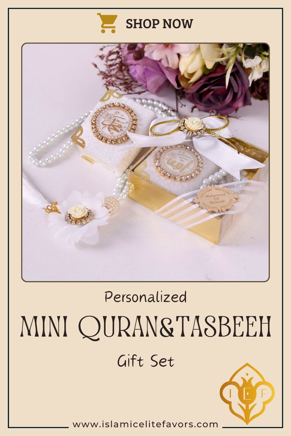 Personalized Mini Quran with Rhinestones Prayer Beads Wedding Favor - Islamic Elite Favors is a handmade gift shop offering a wide variety of unique and personalized gifts for all occasions. Whether you're looking for the perfect Ramadan, Eid, Hajj, wedding gift or something special for a birthday, baby shower or anniversary, we have something for everyone. High quality, made with love.