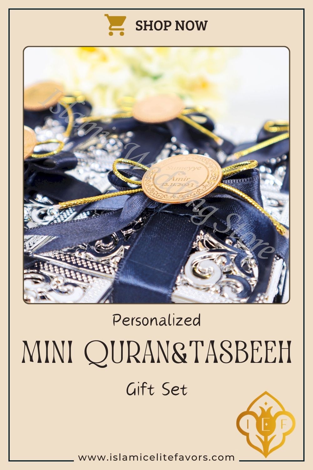 Personalized Luxury Silver Box Mini Quran Pearl Tasbeeh Wedding Favor - Islamic Elite Favors is a handmade gift shop offering a wide variety of unique and personalized gifts for all occasions. Whether you're looking for the perfect Ramadan, Eid, Hajj, wedding gift or something special for a birthday, baby shower or anniversary, we have something for everyone. High quality, made with love.