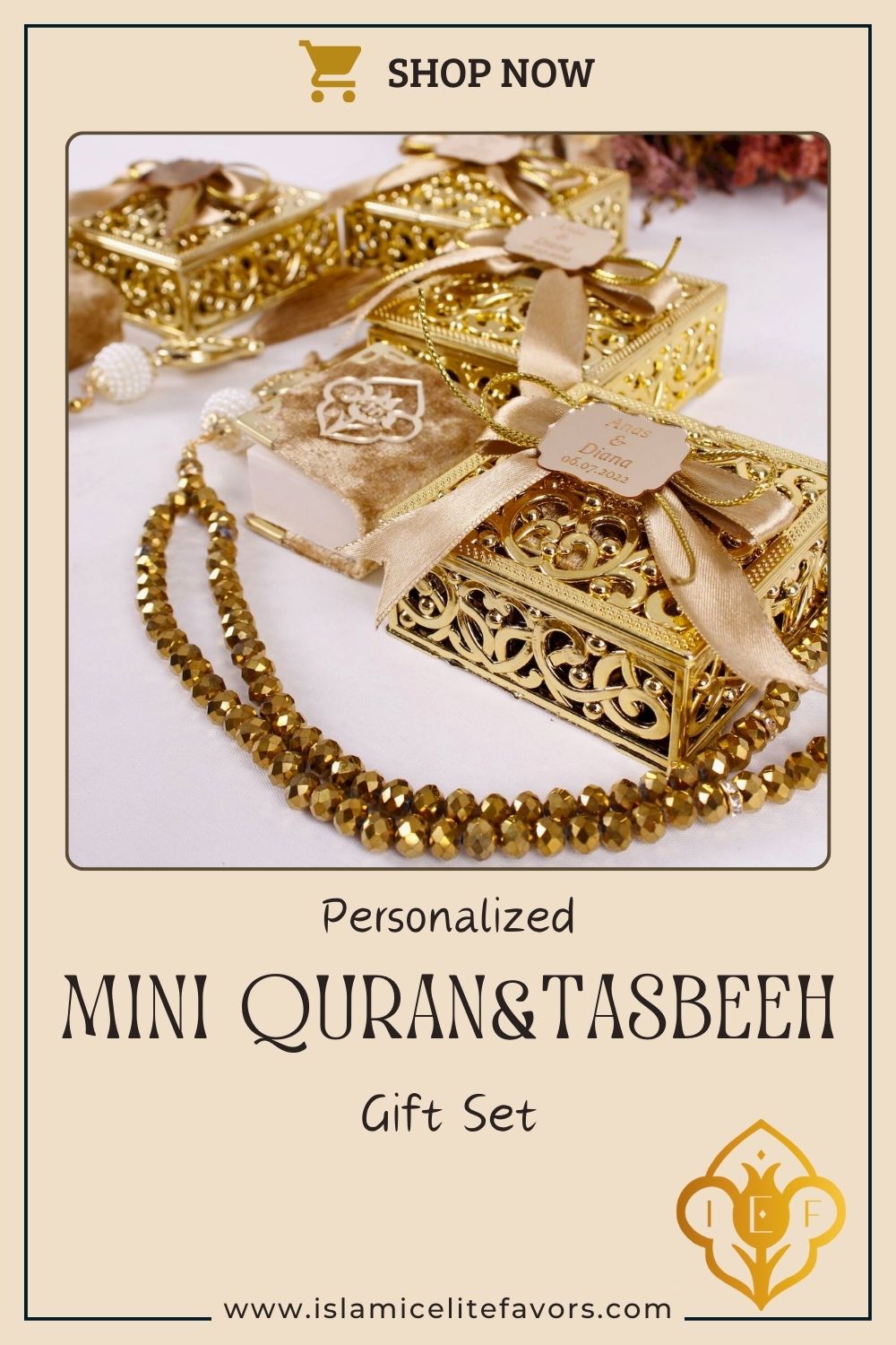 Personalized Wedding Favor Stylish Mini Quran Crystal Tasbeeh Set - Islamic Elite Favors is a handmade gift shop offering a wide variety of unique and personalized gifts for all occasions. Whether you're looking for the perfect Ramadan, Eid, Hajj, wedding gift or something special for a birthday, baby shower or anniversary, we have something for everyone. High quality, made with love.