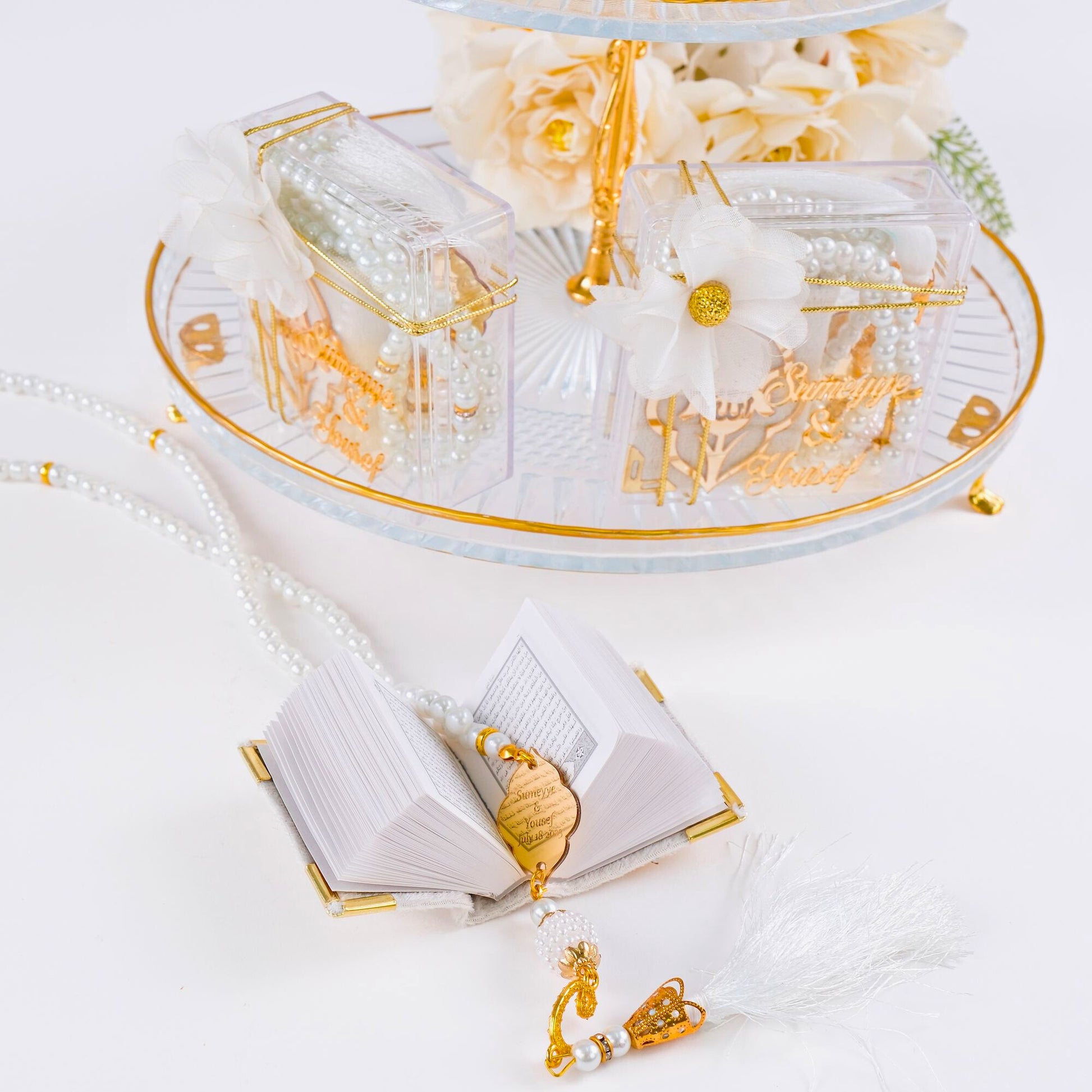 Personalized Velvet Mini Quran Pearl Tasbeeh Islam Muslim Gift Set - Islamic Elite Favors is a handmade gift shop offering a wide variety of unique and personalized gifts for all occasions. Whether you're looking for the perfect Ramadan, Eid, Hajj, wedding gift or something special for a birthday, baby shower or anniversary, we have something for everyone. High quality, made with love.