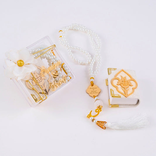Personalized Velvet Mini Quran Pearl Tasbeeh Islam Muslim Gift Set - Islamic Elite Favors is a handmade gift shop offering a wide variety of unique and personalized gifts for all occasions. Whether you're looking for the perfect Ramadan, Eid, Hajj, wedding gift or something special for a birthday, baby shower or anniversary, we have something for everyone. High quality, made with love.