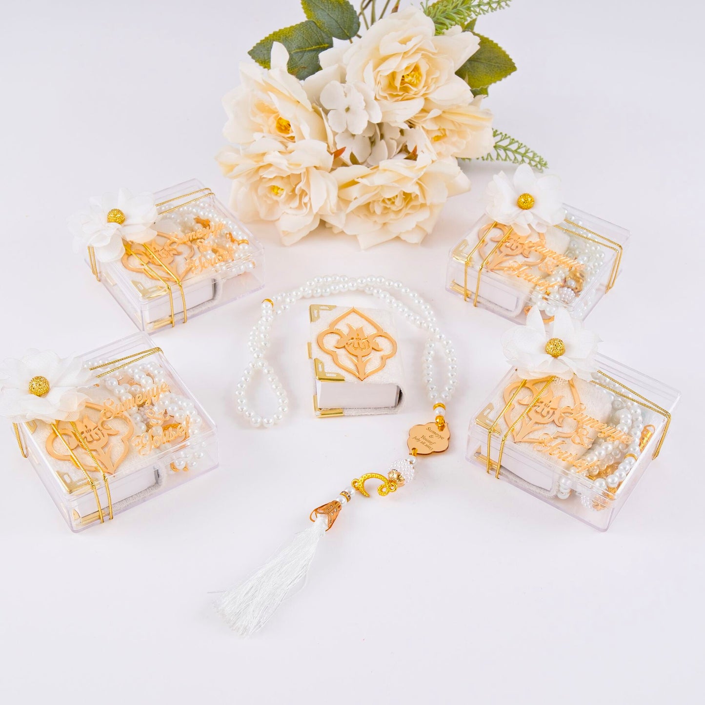 Personalized Velvet Mini Quran Pearl Tasbeeh Islam Muslim Gift Set - Islamic Elite Favors is a handmade gift shop offering a wide variety of unique and personalized gifts for all occasions. Whether you're looking for the perfect Ramadan, Eid, Hajj, wedding gift or something special for a birthday, baby shower or anniversary, we have something for everyone. High quality, made with love.