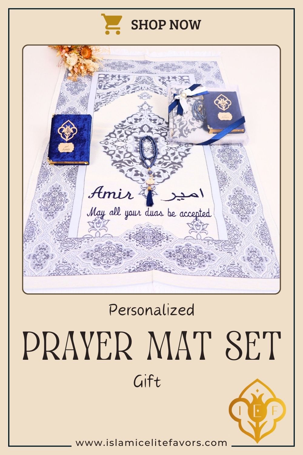 Personalized Travel Prayer Mat Quran Tasbeeh Islamic Muslim Gift Set - Islamic Elite Favors is a handmade gift shop offering a wide variety of unique and personalized gifts for all occasions. Whether you're looking for the perfect Ramadan, Eid, Hajj, wedding gift or something special for a birthday, baby shower or anniversary, we have something for everyone. High quality, made with love.