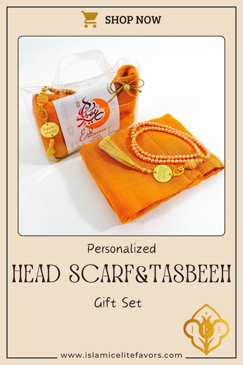 Personalized Custom Head Scarf Pearl Prayer Beads Gift Set | Ramadan Eid Hajj Umrah Favors - Islamic Elite Favors is a handmade gift shop offering a wide variety of unique and personalized gifts for all occasions. Whether you're looking for the perfect Ramadan, Eid, Hajj, wedding gift or something special for a birthday, baby shower or anniversary, we have something for everyone. High quality, made with love.