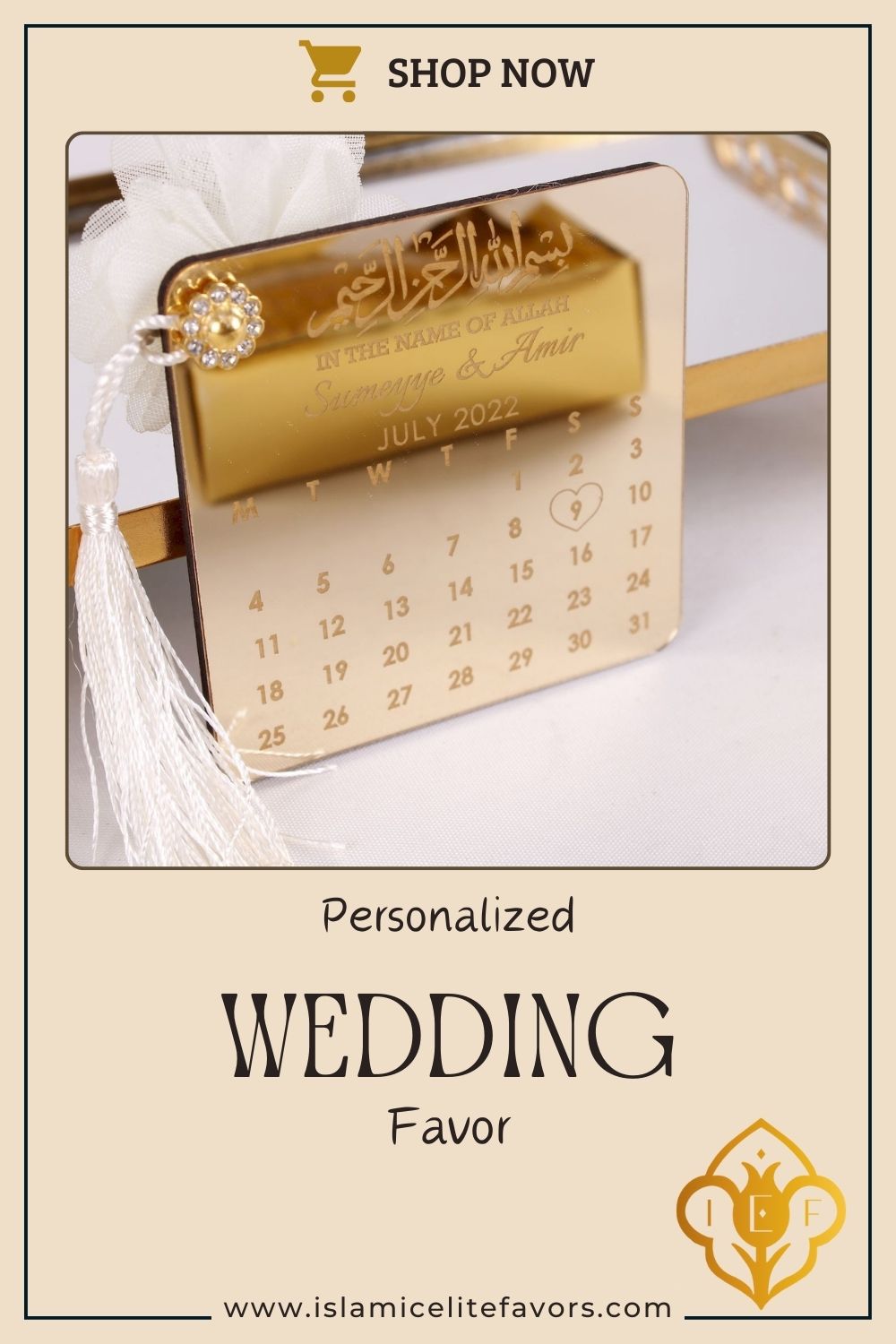 Personalized Wedding Favor Muslim Calendar Magnet Gold Acrylic Mirror - Islamic Elite Favors is a handmade gift shop offering a wide variety of unique and personalized gifts for all occasions. Whether you're looking for the perfect Ramadan, Eid, Hajj, wedding gift or something special for a birthday, baby shower or anniversary, we have something for everyone. High quality, made with love.