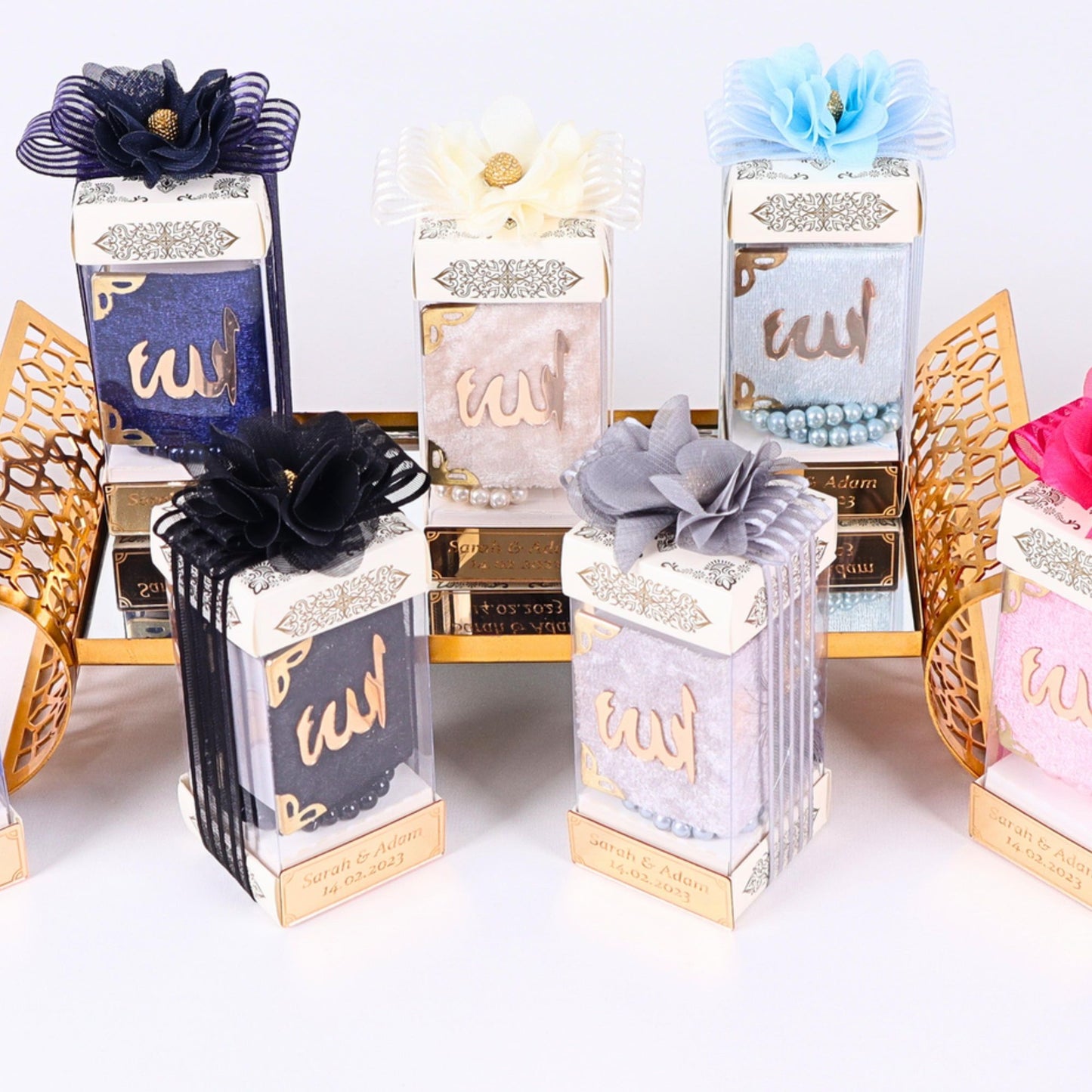 Personalized Velvet Mini Quran Pearl Tasbeeh Prism Box Wedding Favor - Islamic Elite Favors is a handmade gift shop offering a wide variety of unique and personalized gifts for all occasions. Whether you're looking for the perfect Ramadan, Eid, Hajj, wedding gift or something special for a birthday, baby shower or anniversary, we have something for everyone. High quality, made with love.