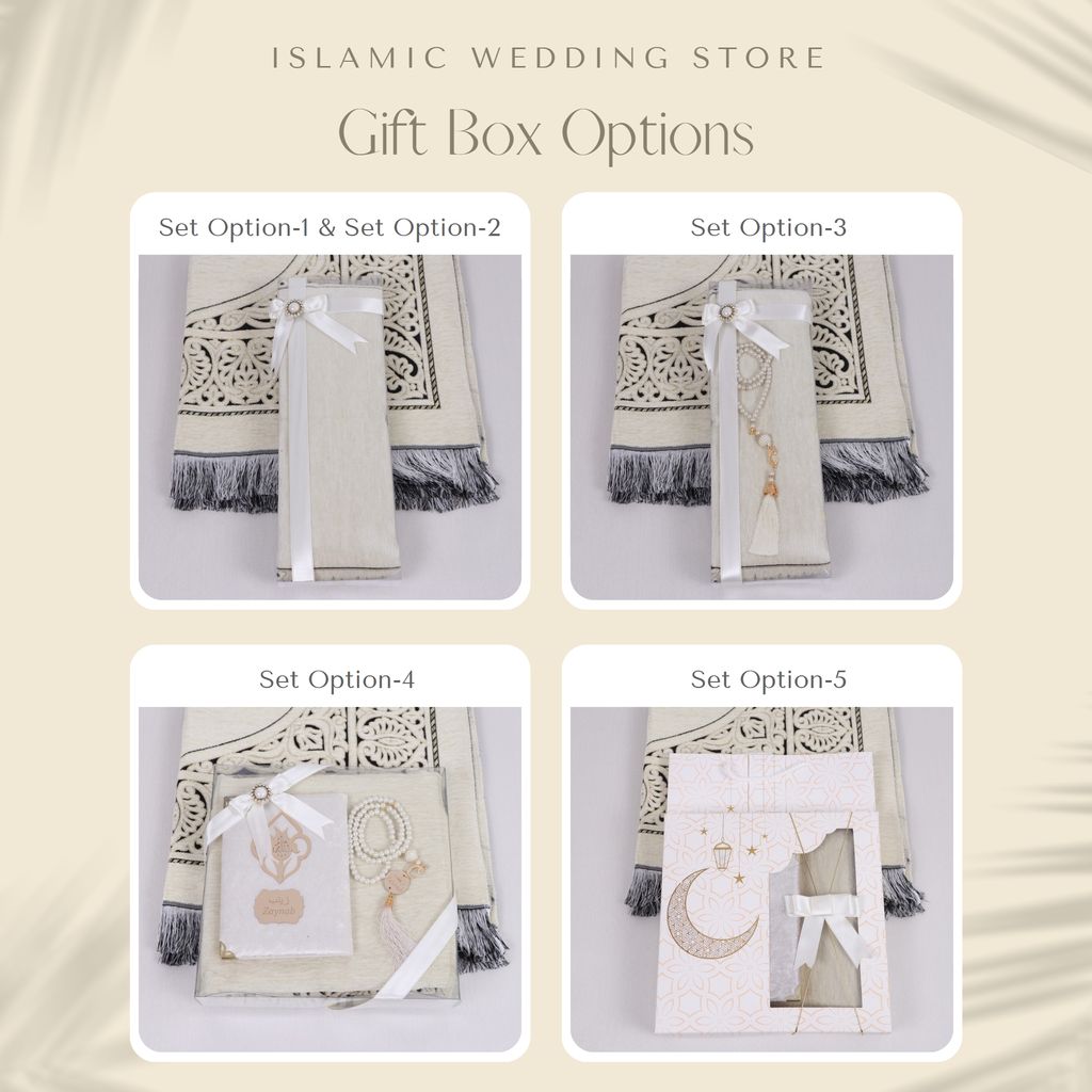 Personalized Taffeta Prayer Mat Quran Tasbeeh Islamic Muslim Gift Set - Islamic Elite Favors is a handmade gift shop offering a wide variety of unique and personalized gifts for all occasions. Whether you're looking for the perfect Ramadan, Eid, Hajj, wedding gift or something special for a birthday, baby shower or anniversary, we have something for everyone. High quality, made with love.