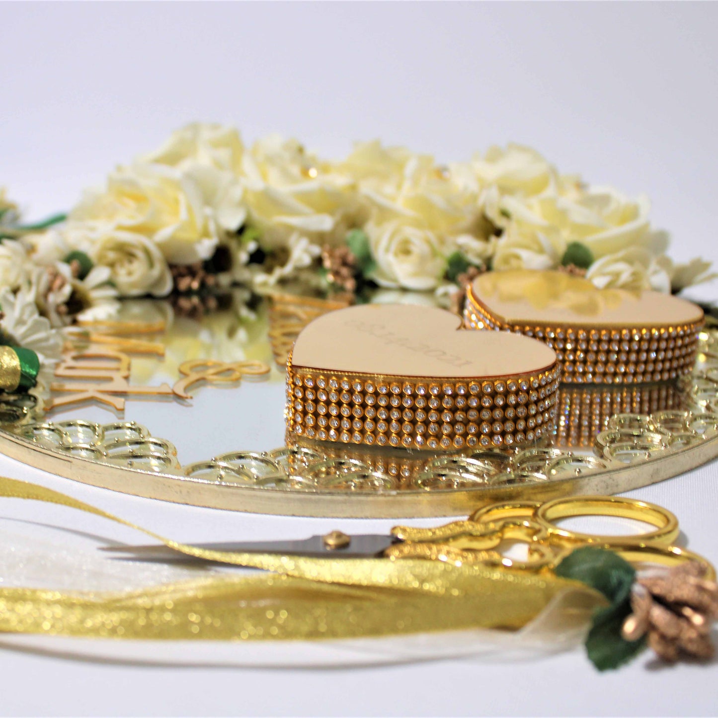 Personalized Wedding Ring Plate Heart Shape Ring Boxes Scissor Gift Set - Islamic Elite Favors is a handmade gift shop offering a wide variety of unique and personalized gifts for all occasions. Whether you're looking for the perfect Ramadan, Eid, Hajj, wedding gift or something special for a birthday, baby shower or anniversary, we have something for everyone. High quality, made with love.