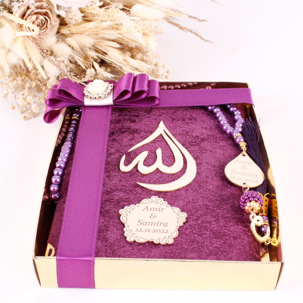 Personalized Wedding Favor Velvet Dua Book Pearl Tasbeeh Drop Theme - Islamic Elite Favors is a handmade gift shop offering a wide variety of unique and personalized gifts for all occasions. Whether you're looking for the perfect Ramadan, Eid, Hajj, wedding gift or something special for a birthday, baby shower or anniversary, we have something for everyone. High quality, made with love.
