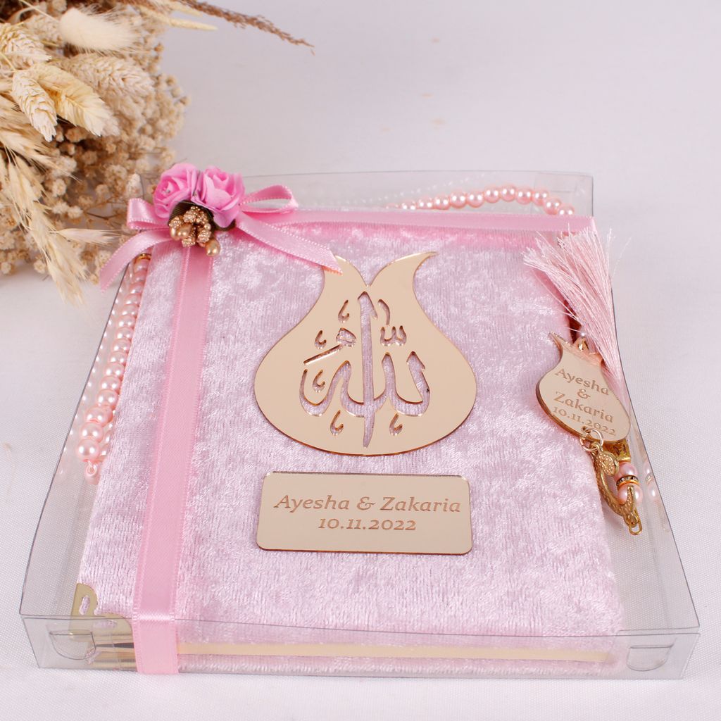 Personalized Wedding Favor Velvet Dua Book Pearl Tasbeeh Tulip Theme - Islamic Elite Favors is a handmade gift shop offering a wide variety of unique and personalized gifts for all occasions. Whether you're looking for the perfect Ramadan, Eid, Hajj, wedding gift or something special for a birthday, baby shower or anniversary, we have something for everyone. High quality, made with love.