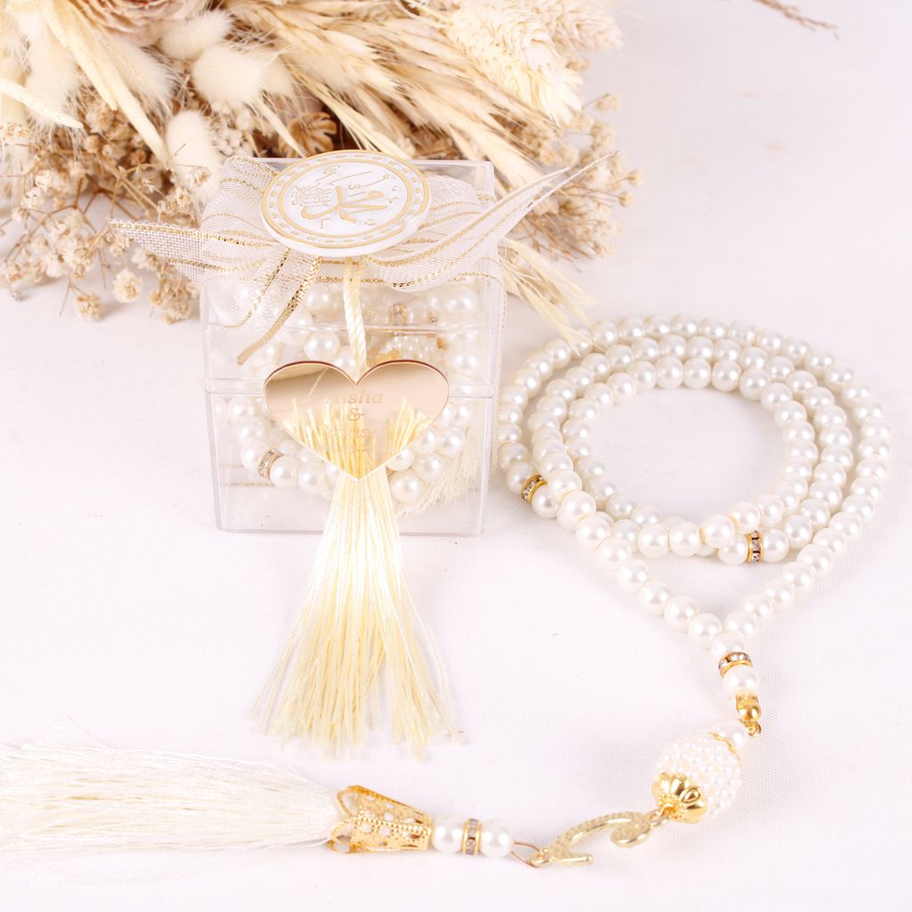 Personalized Prayer Beads Wedding Favor Gift Box with Allah Signs - Islamic Elite Favors is a handmade gift shop offering a wide variety of unique and personalized gifts for all occasions. Whether you're looking for the perfect Ramadan, Eid, Hajj, wedding gift or something special for a birthday, baby shower or anniversary, we have something for everyone. High quality, made with love.
