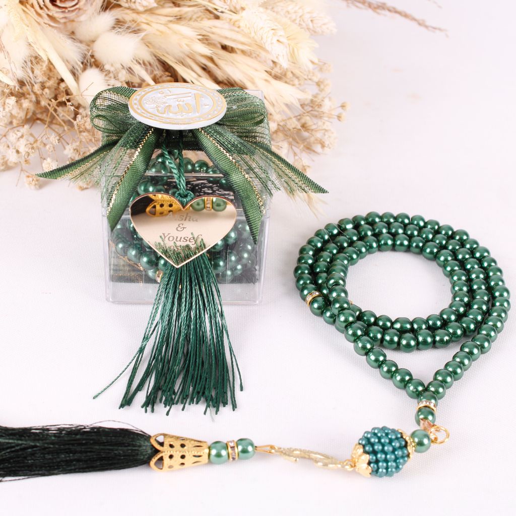 Personalized Prayer Beads Wedding Favor Gift Box with Allah Signs - Islamic Elite Favors is a handmade gift shop offering a wide variety of unique and personalized gifts for all occasions. Whether you're looking for the perfect Ramadan, Eid, Hajj, wedding gift or something special for a birthday, baby shower or anniversary, we have something for everyone. High quality, made with love.