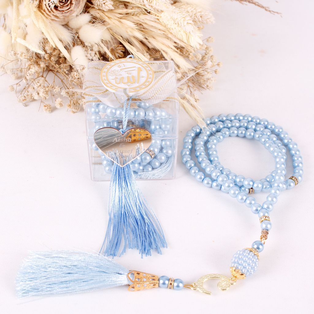 Personalized Prayer Beads Wedding Favor Gift Box with Allah Signs - Islamic Elite Favors is a handmade gift shop offering a wide variety of unique and personalized gifts for all occasions. Whether you're looking for the perfect Ramadan, Eid, Hajj, wedding gift or something special for a birthday, baby shower or anniversary, we have something for everyone. High quality, made with love.