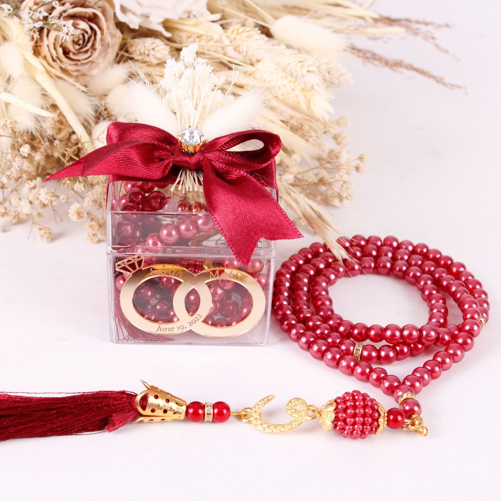 Personalized Prayer Beads Wedding Favor Gift Box with Wedding Rings - Islamic Elite Favors is a handmade gift shop offering a wide variety of unique and personalized gifts for all occasions. Whether you're looking for the perfect Ramadan, Eid, Hajj, wedding gift or something special for a birthday, baby shower or anniversary, we have something for everyone. High quality, made with love.