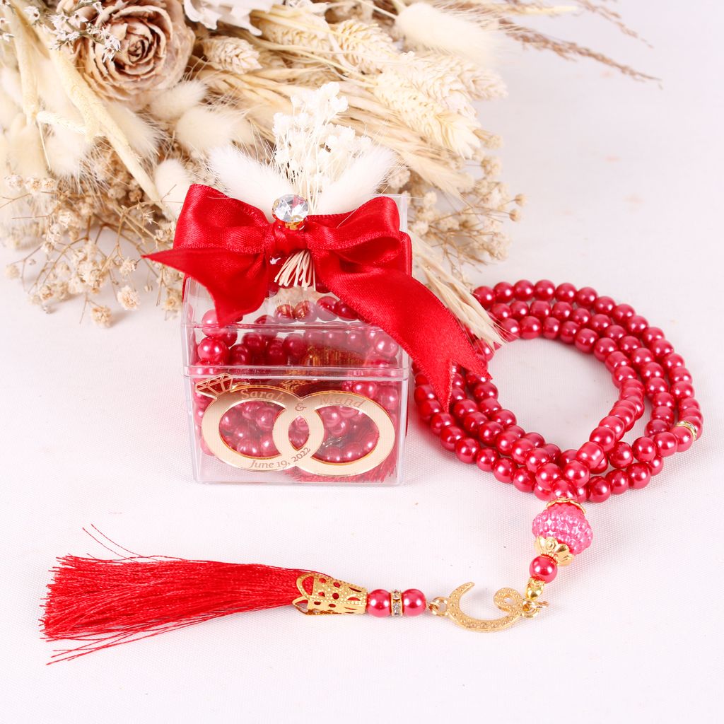 Personalized Prayer Beads Wedding Favor Gift Box with Wedding Rings - Islamic Elite Favors is a handmade gift shop offering a wide variety of unique and personalized gifts for all occasions. Whether you're looking for the perfect Ramadan, Eid, Hajj, wedding gift or something special for a birthday, baby shower or anniversary, we have something for everyone. High quality, made with love.