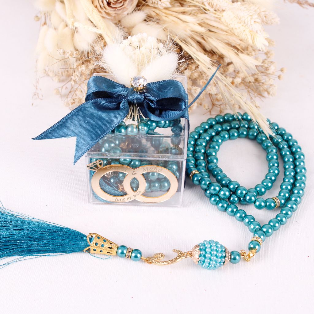 Personalized Prayer Beads Wedding Favor Gift Box with Wedding Rings - Islamic Elite Favors is a handmade gift shop offering a wide variety of unique and personalized gifts for all occasions. Whether you're looking for the perfect Ramadan, Eid, Hajj, wedding gift or something special for a birthday, baby shower or anniversary, we have something for everyone. High quality, made with love.