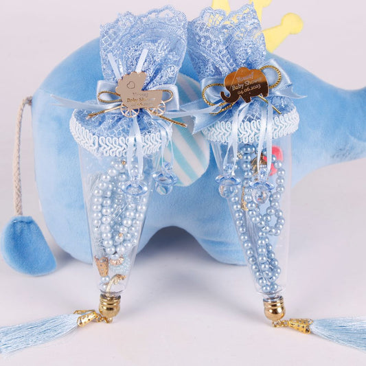 Personalized Prayer Beads Baby Shower Favor for Boy in Cone Gift Box - Islamic Elite Favors is a handmade gift shop offering a wide variety of unique and personalized gifts for all occasions. Whether you're looking for the perfect Ramadan, Eid, Hajj, wedding gift or something special for a birthday, baby shower or anniversary, we have something for everyone. High quality, made with love.