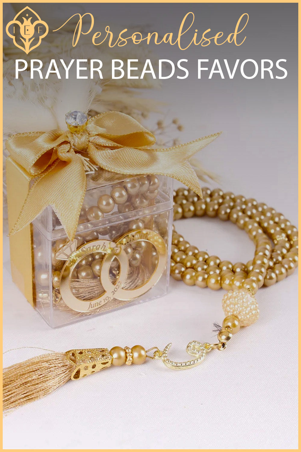 Personalized Prayer Beads Wedding Favor Gift Box with Wedding Rings - Islamic Elite Favors is a handmade gift shop offering a wide variety of unique and personalized gifts for all occasions. Whether you're looking for the perfect Ramadan, Eid, Hajj, wedding gift or something special for a birthday, baby shower or anniversary, we have something for everyone. High quality, made with love.
