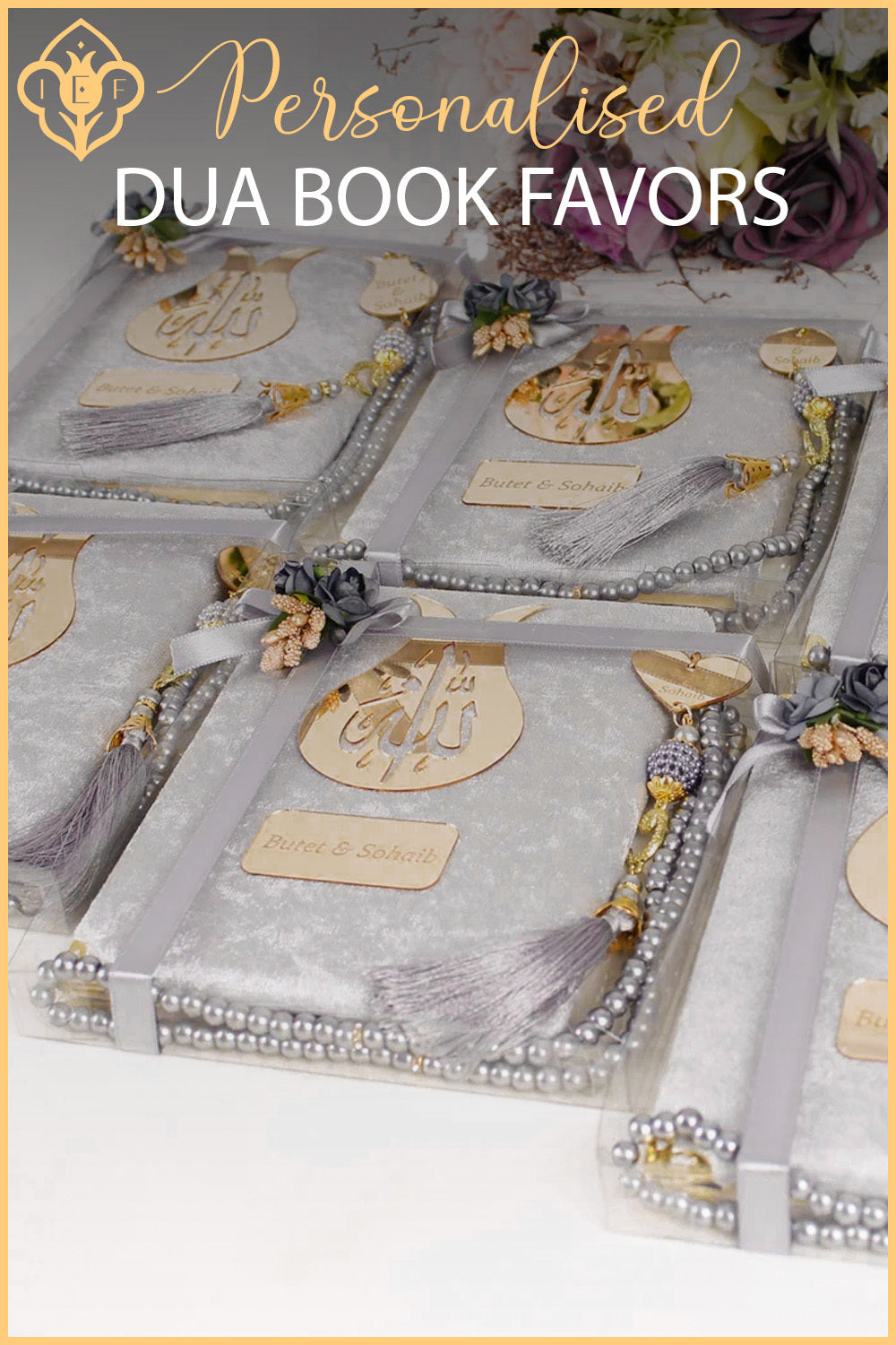 Personalized Wedding Favor Velvet Dua Book Pearl Tasbeeh Tulip Theme - Islamic Elite Favors is a handmade gift shop offering a wide variety of unique and personalized gifts for all occasions. Whether you're looking for the perfect Ramadan, Eid, Hajj, wedding gift or something special for a birthday, baby shower or anniversary, we have something for everyone. High quality, made with love.