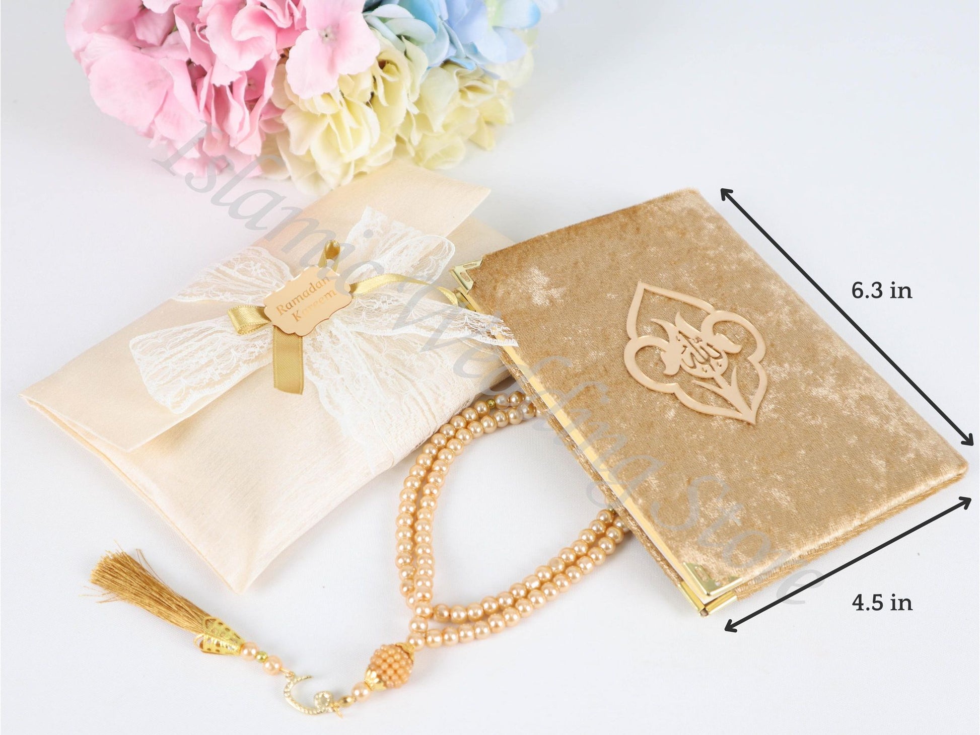 Personalized Islam Muslim Gift Set Velvet Dua Book Pouch Pearl Tasbeeh - Islamic Elite Favors is a handmade gift shop offering a wide variety of unique and personalized gifts for all occasions. Whether you're looking for the perfect Ramadan, Eid, Hajj, wedding gift or something special for a birthday, baby shower or anniversary, we have something for everyone. High quality, made with love.