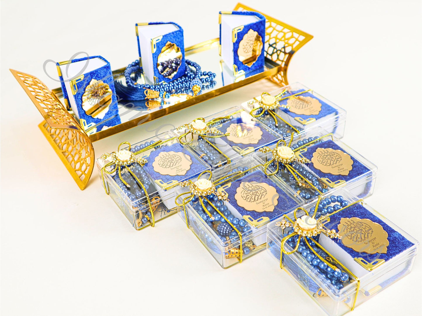 Personalized Mini Quran Tasbeeh Flowers with Rhinestones Wedding Favor