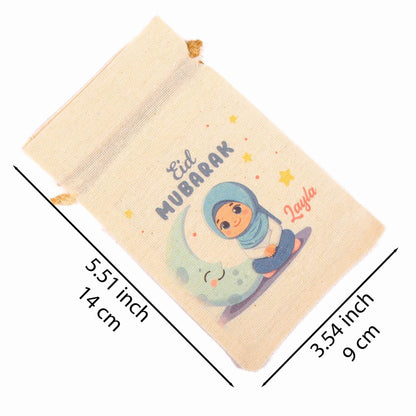 Personalized Eid Gift Bag for Kids, Custom Ramadan Favor Pouch, Cotton Treat Bag, Goodie Bag - Islamic Elite Favors is a handmade gift shop offering a wide variety of unique and personalized gifts for all occasions. Whether you're looking for the perfect Ramadan, Eid, Hajj, wedding gift or something special for a birthday, baby shower or anniversary, we have something for everyone. High quality, made with love.