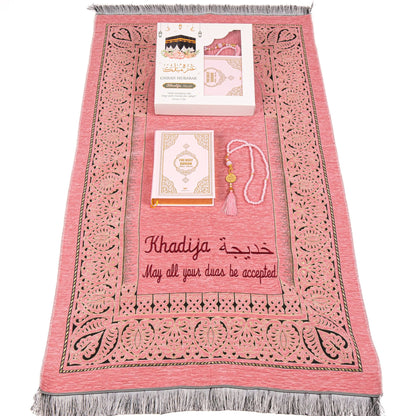 Personalized English Arabic Translation Quran Prayer Mat Tasbeeh Gift - Islamic Elite Favors is a handmade gift shop offering a wide variety of unique and personalized gifts for all occasions. Whether you're looking for the perfect Ramadan, Eid, Hajj, wedding gift or something special for a birthday, baby shower or anniversary, we have something for everyone. High quality, made with love.