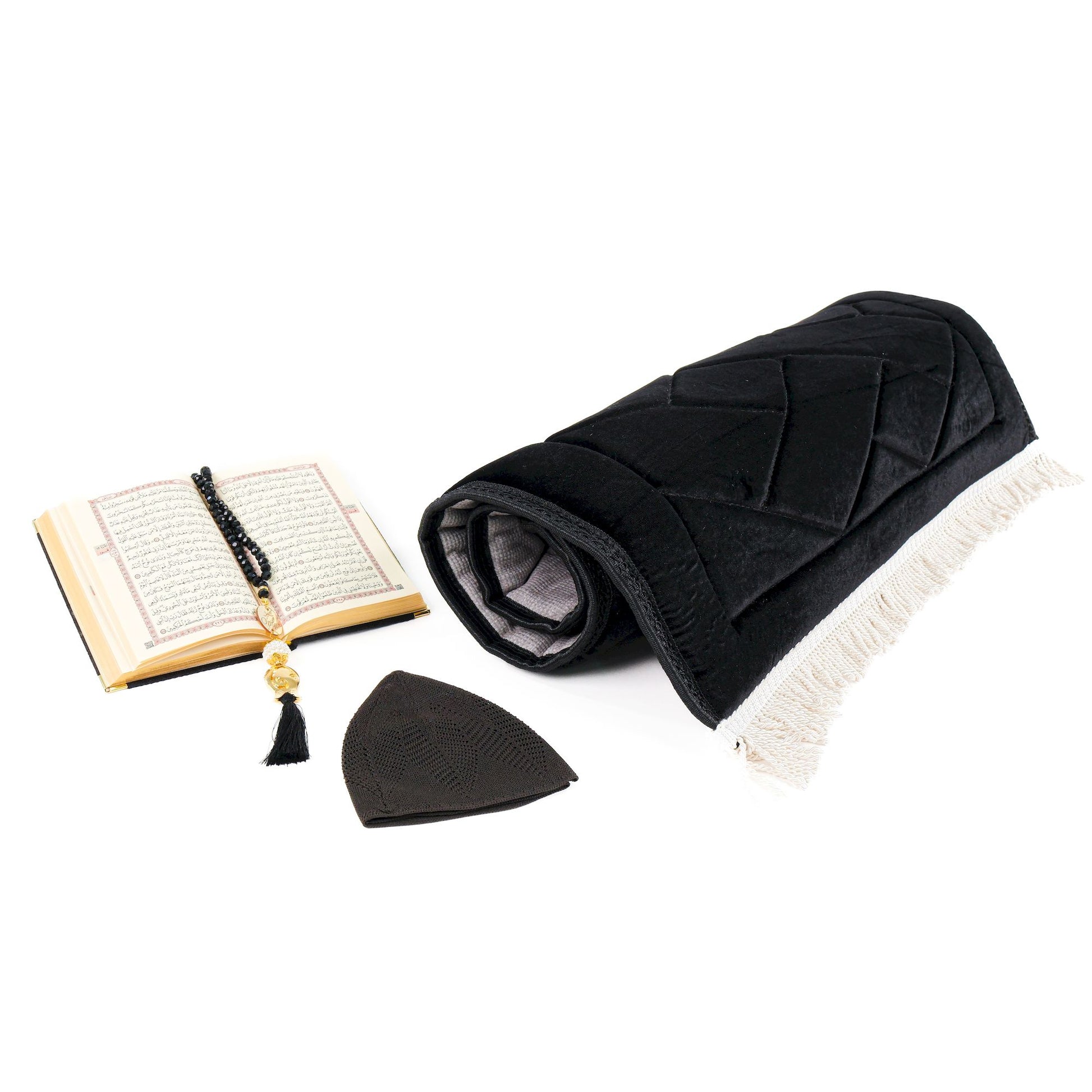 Padded Thick Prayer Mat Quran Tasbeeh Kufi Islamic Muslim Gift Set - Islamic Elite Favors is a handmade gift shop offering a wide variety of unique and personalized gifts for all occasions. Whether you're looking for the perfect Ramadan, Eid, Hajj, wedding gift or something special for a birthday, baby shower or anniversary, we have something for everyone. High quality, made with love.
