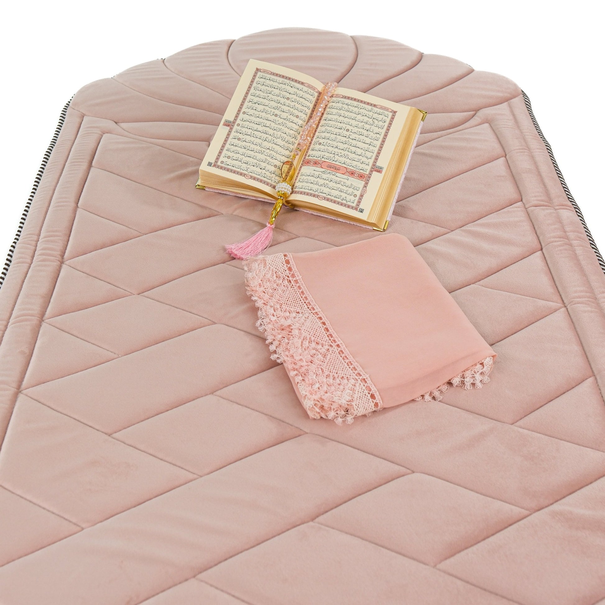 Padded Thick Prayer Mat Quran Tasbeeh Shawl Islamic Muslim Gift Set - Islamic Elite Favors is a handmade gift shop offering a wide variety of unique and personalized gifts for all occasions. Whether you're looking for the perfect Ramadan, Eid, Hajj, wedding gift or something special for a birthday, baby shower or anniversary, we have something for everyone. High quality, made with love.