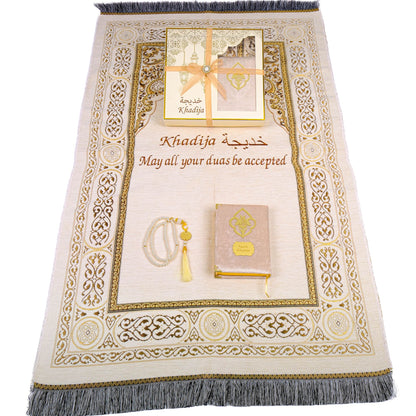 Personalized Muslim Prayer Mat Quran Tasbeeh Ramadan Eid Gift Peaceful Set - Islamic Elite Favors is a handmade gift shop offering a wide variety of unique and personalized gifts for all occasions. Whether you're looking for the perfect Ramadan, Eid, Hajj, wedding gift or something special for a birthday, baby shower or anniversary, we have something for everyone. High quality, made with love.